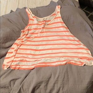 Neon orange striped crop top